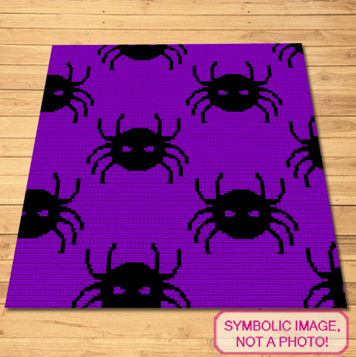 Spider Seamless Crochet Pattern – Halloween Spider Blanket & Pillow SC Graphgan PDF