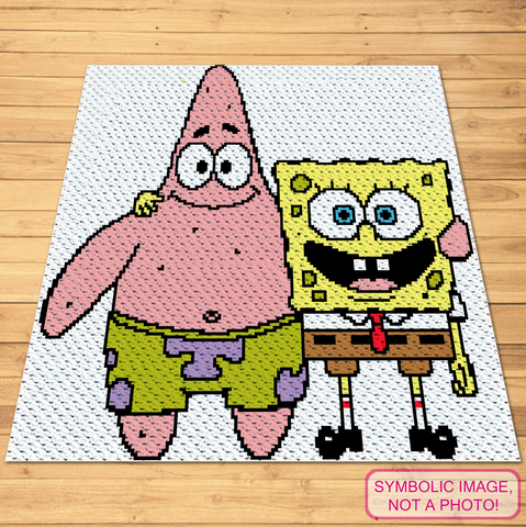 Spongebob and Patrick - C2C Crochet Blanket Pattern
