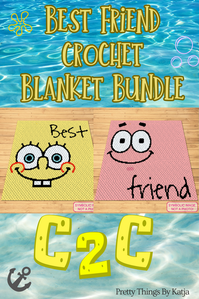 Best Friend Blanket Bundle - Spongebob and Patrick C2C Crochet Patterns