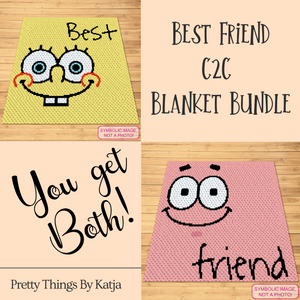 Best Friend Blanket Bundle - Spongebob and Patrick C2C Crochet Patterns