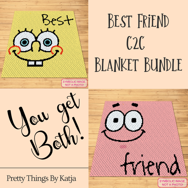 Best Friend Blanket Bundle - Spongebob and Patrick C2C Crochet Patterns