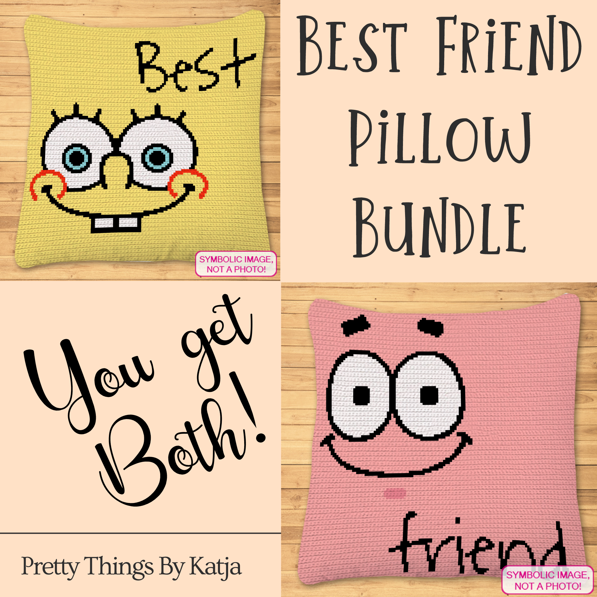 Best Friend Pillow Bundle - Spongebob and Patrick SC Crochet Patterns