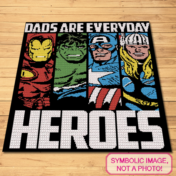 Fathers are Heros - SC Corchet Blanket Pattern
