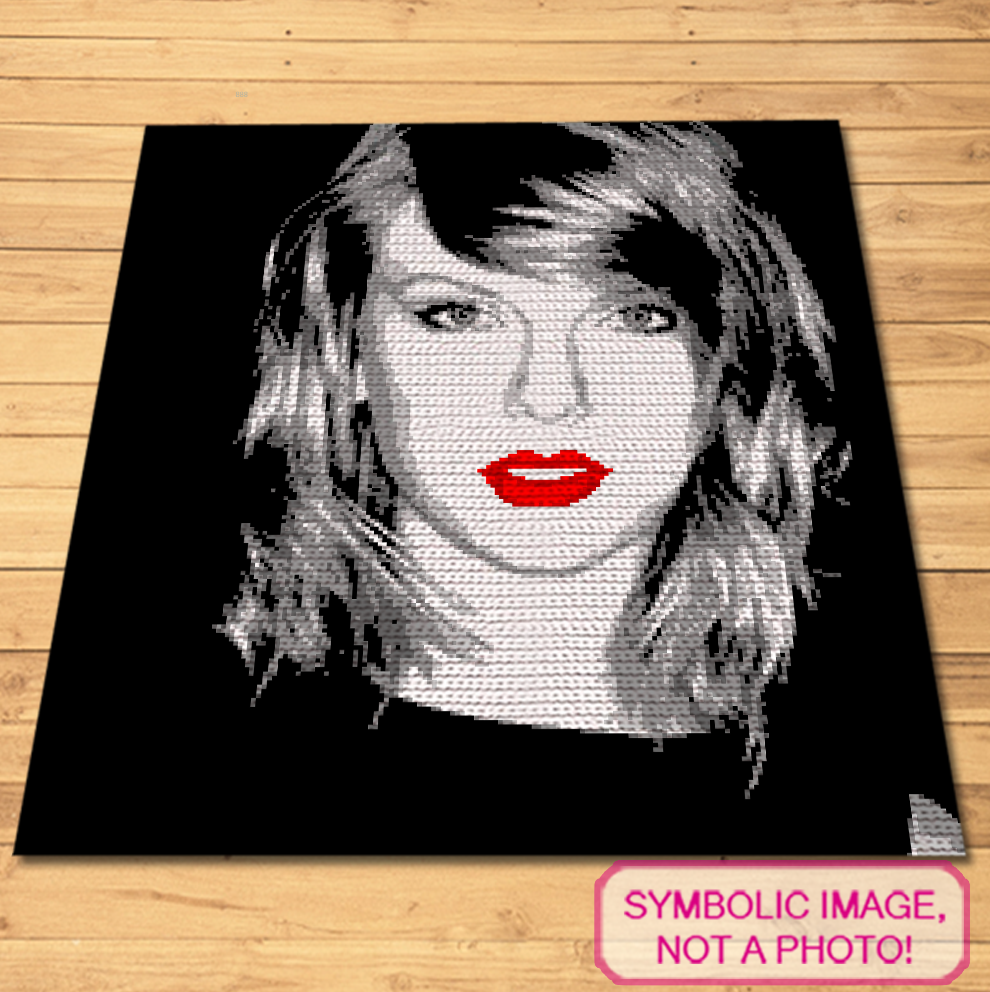 Craft a tribute to a music icon with this Single Crochet Blanket Pattern, featuring a stylized, pop-art-inspired portrait reminiscent of a beloved songstress known for her heartfelt lyrics and melodies.&nbsp;

This chic monochromatic design, highlighted with a pop of classic red lips, captures the essence of celebrity glamour while providing an engaging project for crochet enthusiasts. Click to learn more!