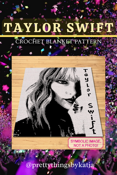 Bring Taylor Swift's signature style into your home with our crochet blanket pattern. Crafted for fans to enjoy, this pattern features a stunning portrait that's as captivating as Taylor's music.

Celebrity Crochet Taylor Swift Pattern is a Graph Pattern with Written Instructions for Crochet Blanket, PDF Digital Files

Click to learn more!