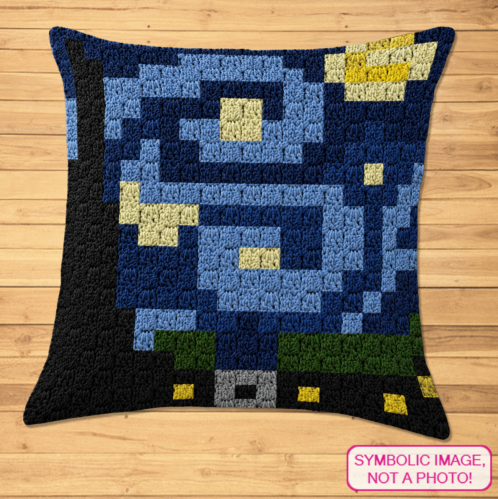 Beginner-friendly C2C crochet pillow pattern inspired by Van Gogh’s Starry Night for art lovers and handmade gifts.
Weekend crochet project featuring a Starry Night inspired C2C pillow graphgan with instant-download PDF instructions.
