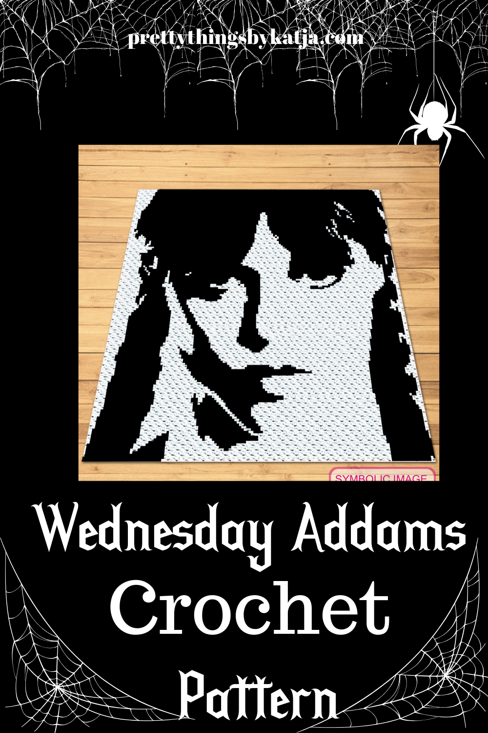Show off your love for all things dark and stylish with this black-and-white Wednesday portrait C2C crochet blanket pattern. A must for fans of gothic culture and unique crochet projects.

Click to learn more!