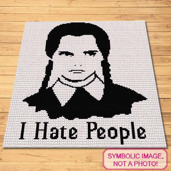 Crochet your way to cozy with a twist using this 'I Hate People' Wednesday-themed blanket pattern. Perfect for expressing your sarcastic side while staying warm, this pattern is a must for fans of dark humor.

Click to learn more!