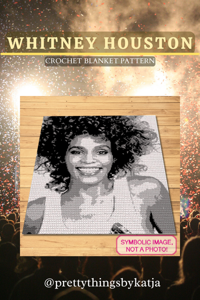 This is not just a Crochet Blanket Pattern, it's a tribute to Whitney Houston's timeless beauty and talent. Purchase now and craft a masterpiece that echoes with her legendary tunes.  Celebrity Crochet Whitney Houston Pattern is a Graph Pattern with Written Instructions for Crochet Blanket, PDF Digital Files Click for more!