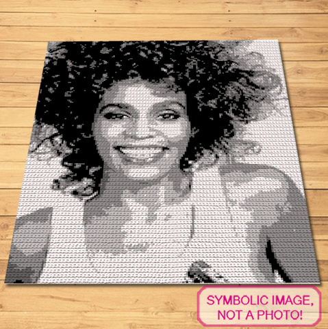 This is not just a Crochet Blanket Pattern, it's a tribute to Whitney Houston's timeless beauty and talent. Purchase now and craft a masterpiece that echoes with her legendary tunes.  Celebrity Crochet Whitney Houston Pattern is a Graph Pattern with Written Instructions for Crochet Blanket, PDF Digital Files Click for more!
