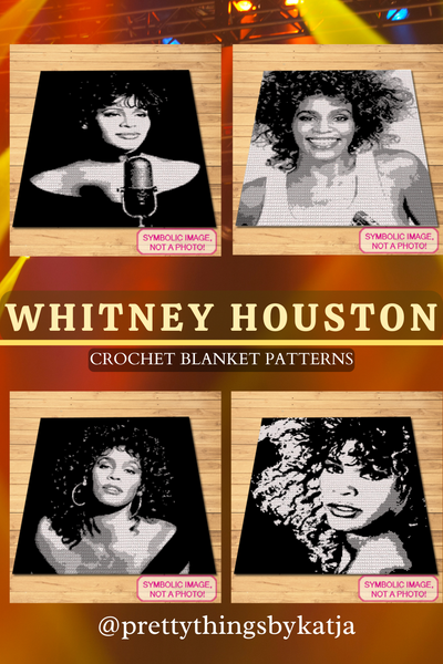 Whitney Houston Crochet Blanket Pattern Bundle - Unleash Your Creative Soul!  A special project for all Whitney Houston fans out there! My Crochet Blanket Pattern brings the Superstar to your living room. Purchase now and get crafting! Click to learn more!