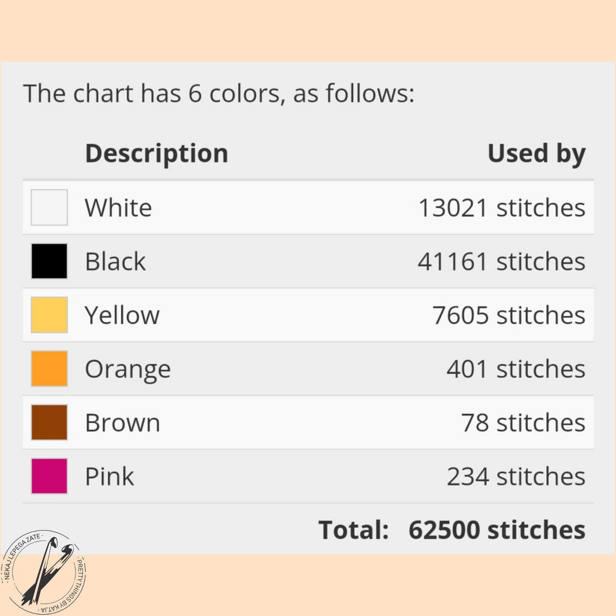 Halloween Monster Truck single crochet graphgan color chart showing six yarn colors and stitch counts.