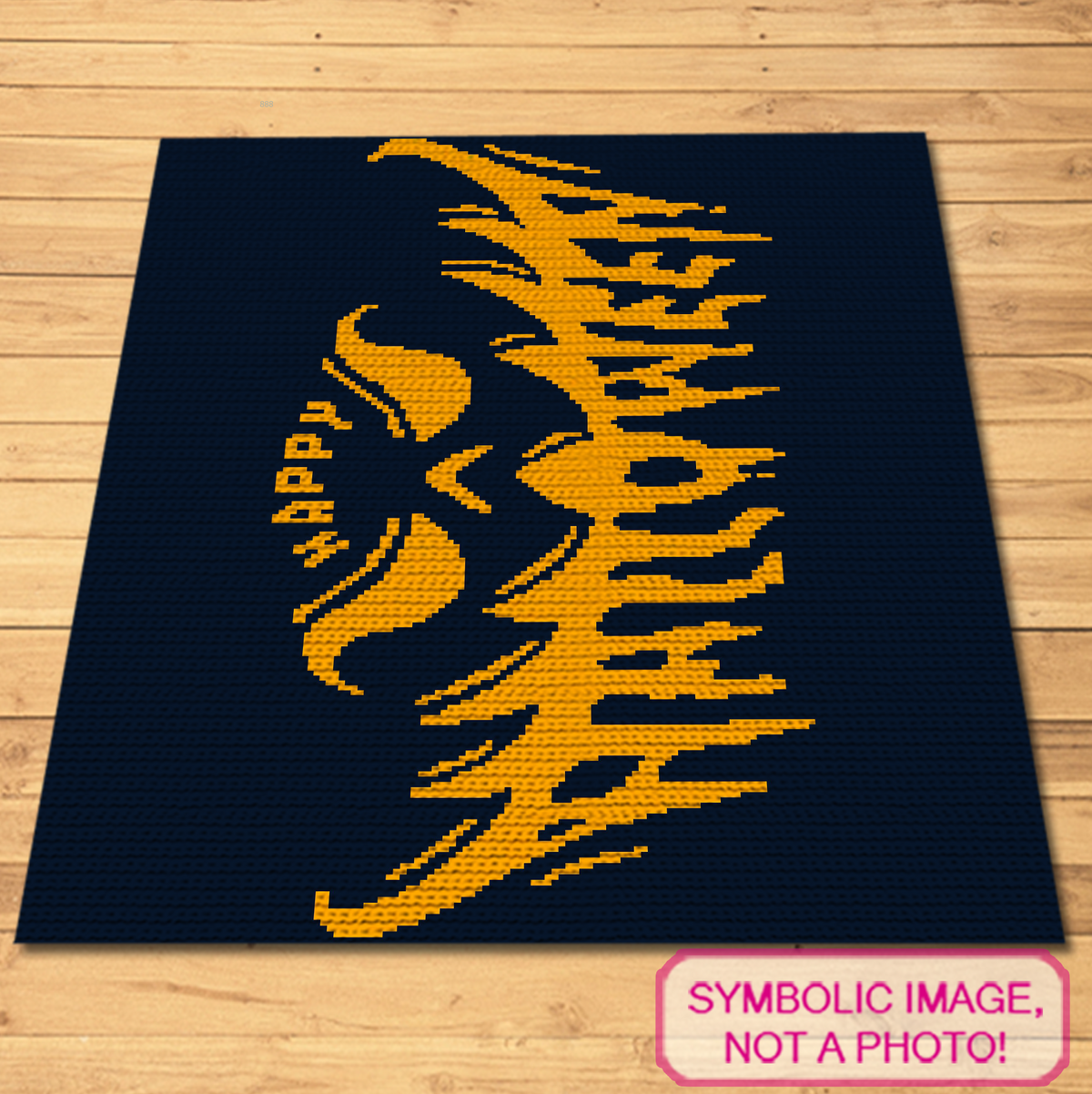 Halloween single crochet graphgan pattern color chart showing two yarn colors, black and orange, with stitch counts.