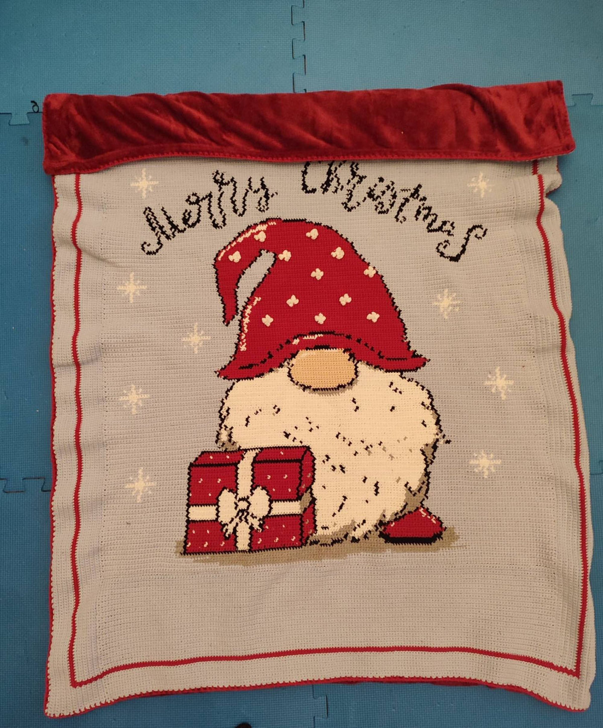 Merry Christmas Crochet Gnome Pattern - Tapestry Crochet Blanket Pattern
