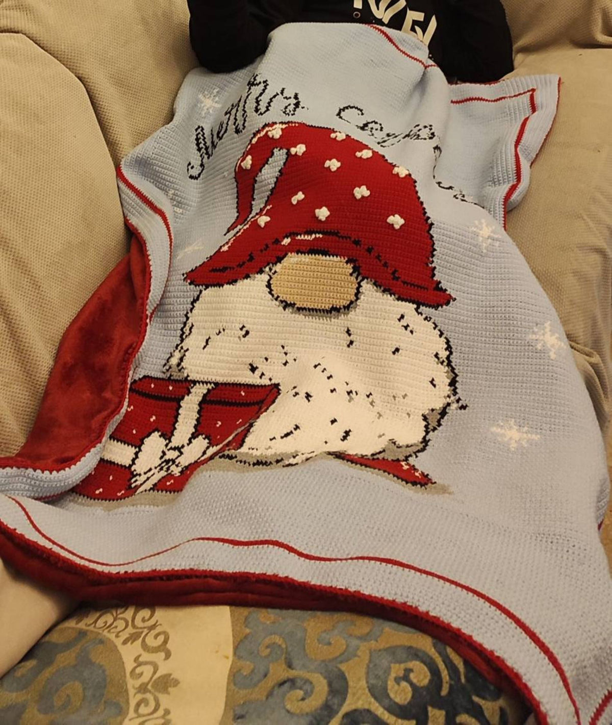 Merry Christmas Crochet Gnome Pattern - Tapestry Crochet Blanket Pattern
