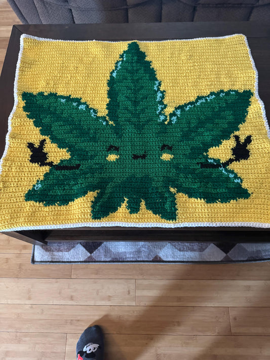Crochet Marijuana Leaf - Hippie Crochet BUNDLE: C2C Crochet Blanket Pattern, Tapestry Crochet Pillow Pattern