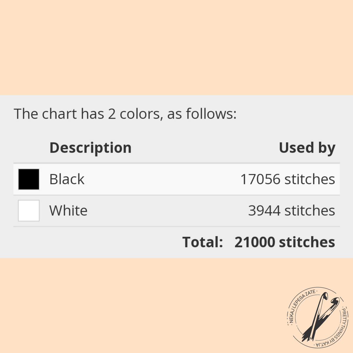 Middle Finger Skeleton Hand crochet pattern yarn color and stitch count chart