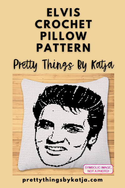 Crochet Celebrity Elvis Presley is a Graph Pattern with Written Instructions for Tapestry (SC) Crochet Pillow; PDF Digital Files. Click to learn more!