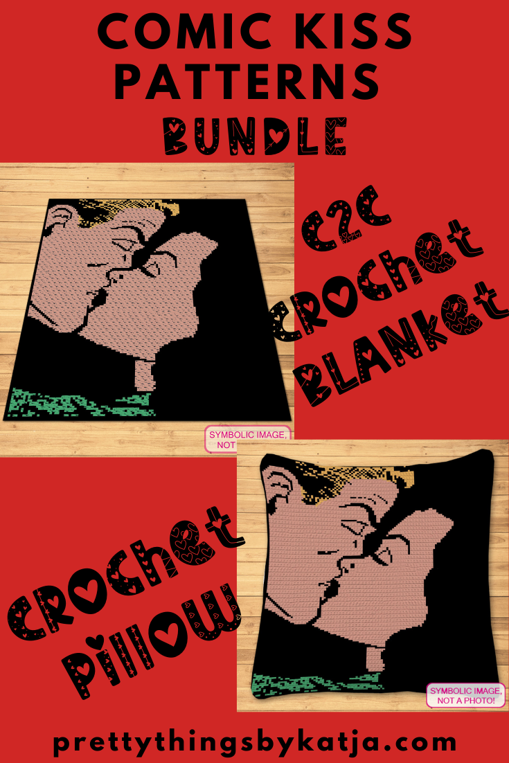 Comic Book Crochet Couple is a Crochet BUNDLE, a Graph Pattern with Written Instructions, PDF Digital Files. This Crochet Bundle includes Corner to Corner Blanket Pattern, and Tapestry Crochet Blanket and Pillow Pattern. Both with Written Instructions. Use the technique you like best. Click to learn more!
