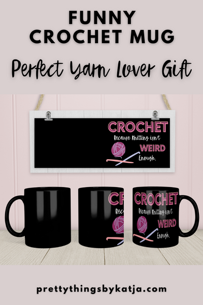 Warm-up with a nice cuppa out of this Crochet ceramic coffee mug. Make that "aaahhh!" moment when you finally get a chance to crochet even better with this cute Crochet Mug. This is the perfect gift for the coffee, tea, and chocolate lovers who enjoy Crocheting and Yarn. A White Crochet Mug is also available. Click for more!
