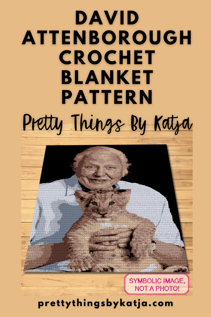 Crochet Portrait David Attenborough - in Color