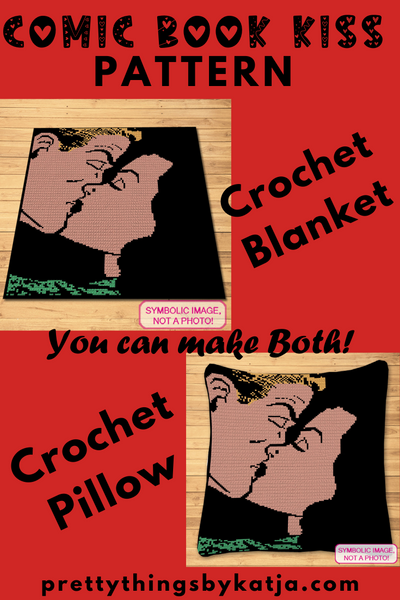 Comic Book Crochet Couple is a Graph Pattern with Written Instructions, PDF Digital Files. This is a Tapestry Crochet Blanket and Pillow Pattern. Click to learn more!
