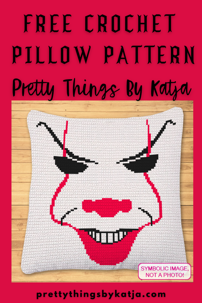 Scary Clown Crochet Pattern, FREE Pennywise Pattern - Tapestry Crochet – Pretty Things By Katja scary-clown-crochet-pattern-free-pennywise-pattern-tapestry-crochet-pretty-things-by-katja