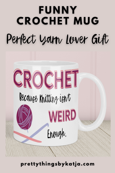 Warm-up with a nice cuppa out of this Crochet ceramic coffee mug. Make that "aaahhh!" moment when you finally get a chance to crochet even better with this cute Crochet Mug. This is the perfect gift for coffee lovers who enjoy Crocheting and Yarn. A Black Crochet Mug is also available. Click to learn more!