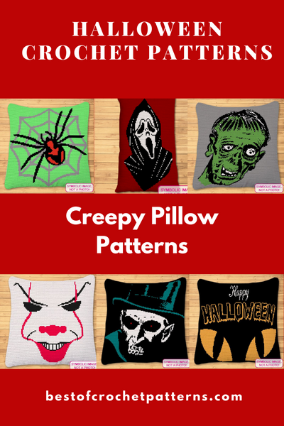 Halloween Crochet Patterns - Creepy Pillow Patterns. Click to learn more!