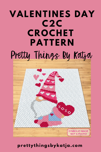 Valentines Day C2C Crochet Pattern - Crochet Blanket Pattern with Written Instructions. Click to learn more!