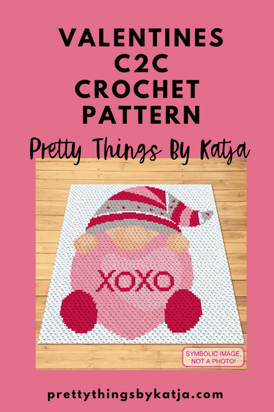 C2C Valentines Crochet Pattern with Written Instructions. Click to learn more!