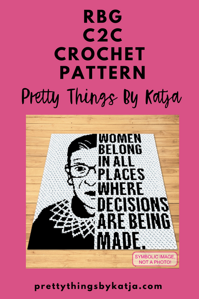 RBG Crochet Pattern - C2C Blanket Pattern with Written Instructions. Click to learn more!
