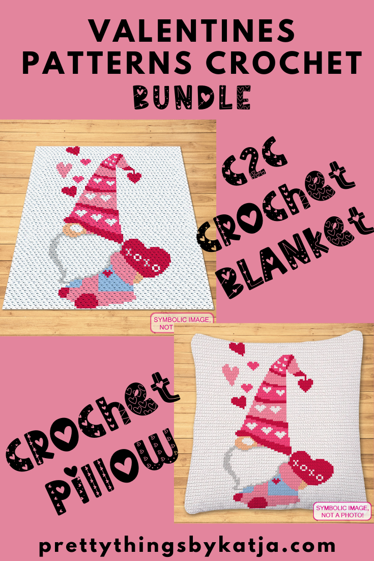 Crochet Gnomes Pattern BUNDLE is a Graph Pattern with Written Instructions, PDF Digital Files. This BUNDLE includes a C2C Blanket and Tapestry Crochet Blanket and Pillow Pattern. Both with Written Instructions. You can use the technique you like better. Click to learn more!