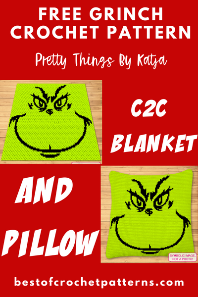 Free Christmas Crochet Blanket and Pillow Patterns - The Grinch Pattern