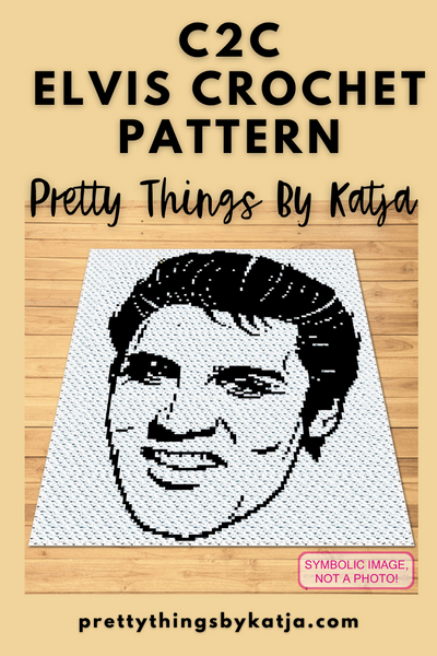 Crochet Celebrity Elvis Presley - C2C Graphgan Pattern with Written Instructions for a Corner to Corner Crochet Blanket Pattern; PDF Digital Files. Click to learn more!