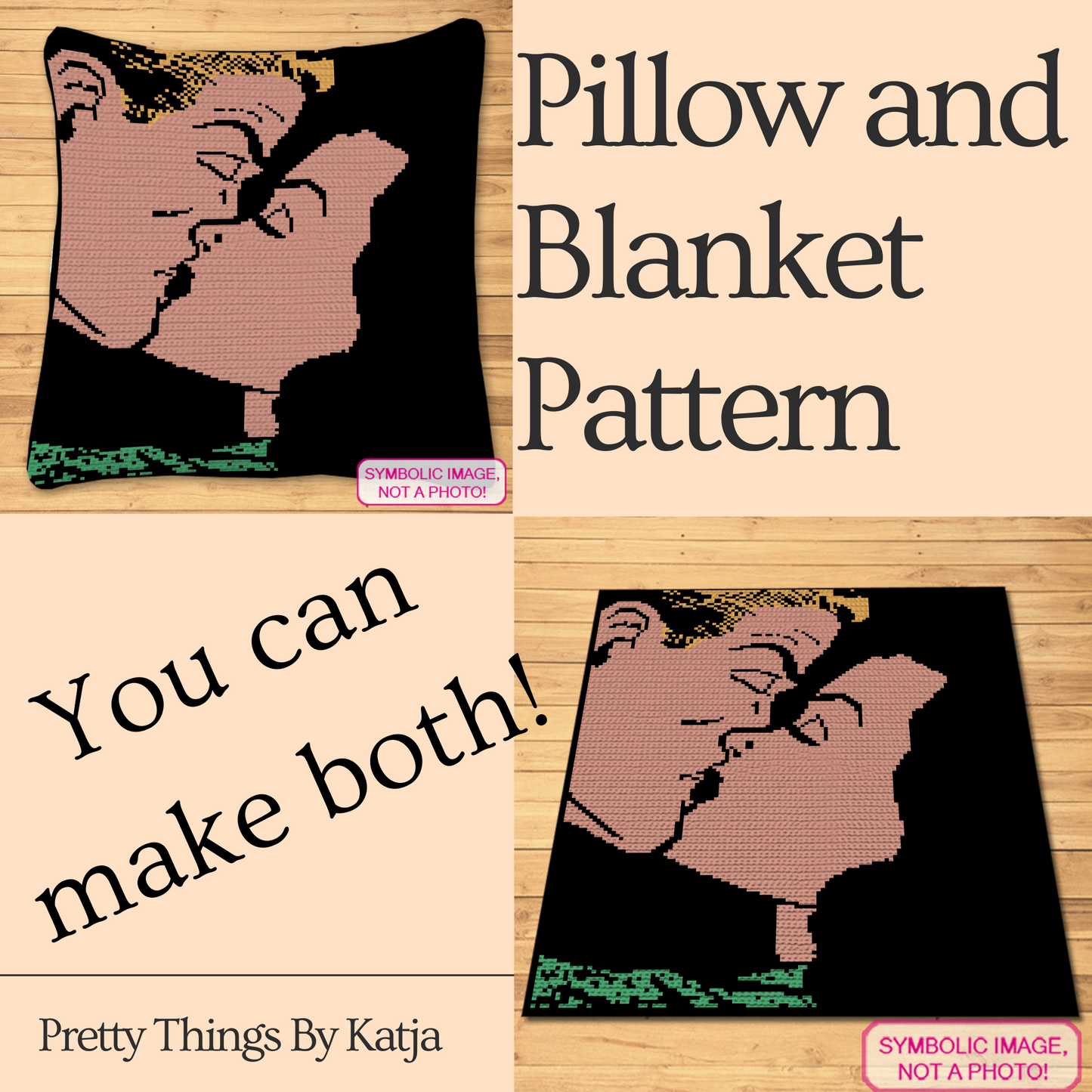 Comic Book Crochet Couple is a Graph Pattern with Written Instructions, PDF Digital Files. This is a Tapestry Crochet Blanket and Pillow Pattern. Click to learn more!
