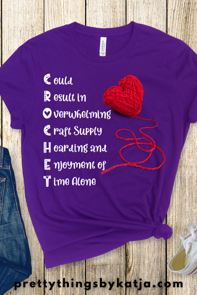 Crochet Quote is a Jersey Short Sleeve Tee. This Funny Crochet Shirt is a perfect Gift for Crochet Lover. This classic unisex jersey short sleeve tee fits like a well-loved favorite. Soft cotton and quality print make users fall in love with it over and over again. Click to learn more!