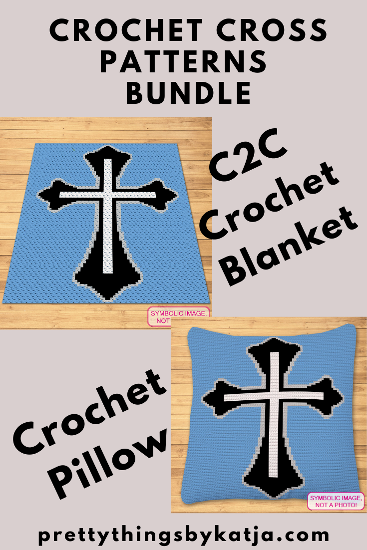 Crochet Cross Pattern, Crochet BUNDLE: Crochet Pillow Pattern, C2C Graphgan Pattern