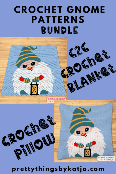 Crochet Gnome Blanket Pattern  - Crochet Bundle: C2C Christmas Afghan and Crochet Pillow Pattern. Click to learn more!