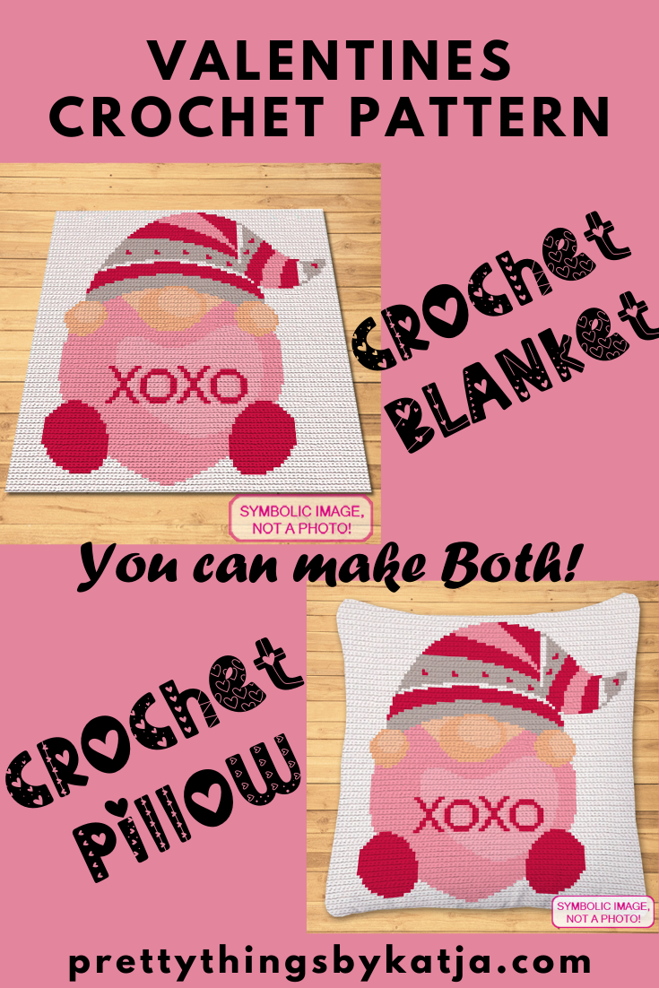 Valentines Crochet Blanket and Pillow Pattern with Written Instructions. Click to learn more!