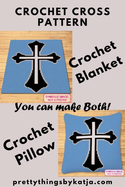 Crochet Cross Pattern, Tapestry Crochet Crochet Pillow Pattern