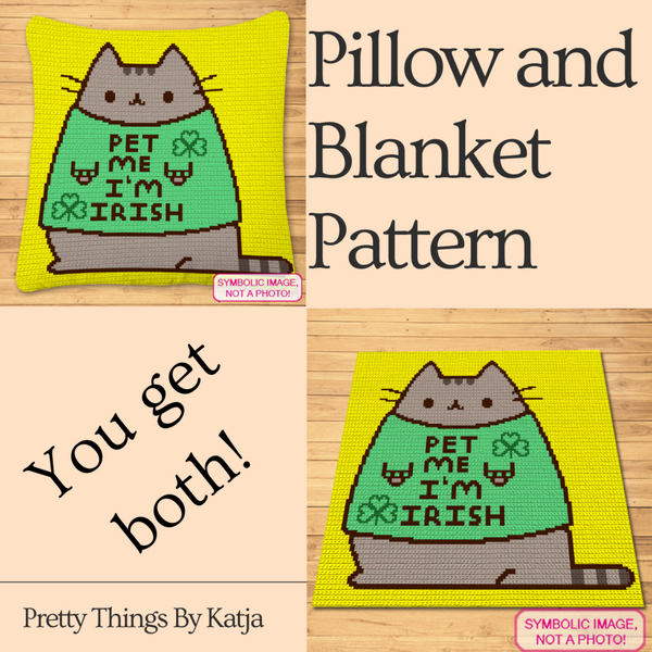 Free crochet Cat Blanket Pattern, and Crochet Cat Pillow Pattern.