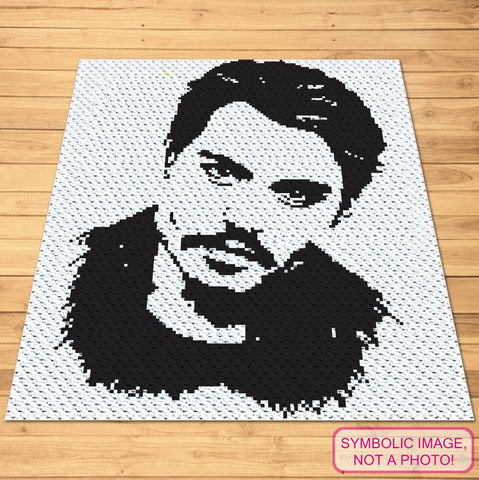 Craft a stunning tribute to one of Hollywood’s most iconic actors with this Johnny Depp C2C Crochet Blanket Pattern!

Perfect for beginners, this pattern uses only two colors, making it easy to follow while still producing a striking portrait of Johnny Depp. The simple yet bold design is ideal for crocheters looking to create a unique and impressive project without complex color changes.
Click to learn more!