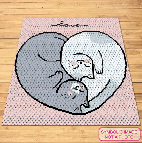 Wrap yourself in cozy cuteness with this 'Cat Love' C2C Crochet Blanket Pattern!

Featuring two sweet cats curled up together to form a heart, this design captures the warmth and love of feline friendship. Perfect for cat lovers, this heartwarming blanket makes an adorable addition to your home decor or a thoughtful gift for someone special.
Click to learn more!