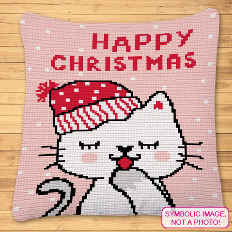 Get ready for the festive season with this charming 'Happy Christmas Cat' SC Crochet Blanket and Pillow Pattern!&nbsp;

Featuring an adorable cat wearing a cozy winter hat and the cheerful message 'Happy Christmas,' this pattern is perfect for adding a playful touch to your holiday decor. The cute design and vibrant colors make it a wonderful project to work on during the holidays, whether you're making it for yourself or as a special gift.
Click to learn more!