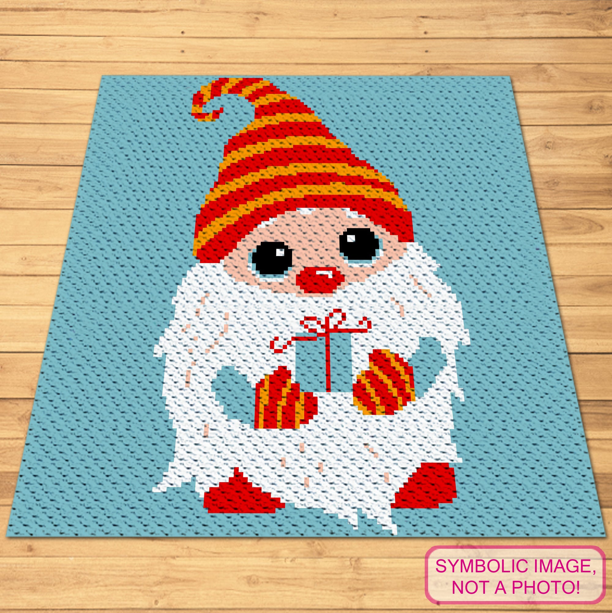 C2C Crochet Gnome Pattern - Christmas crochet Blanket Pattern with Written Instructions. Click to learn more!