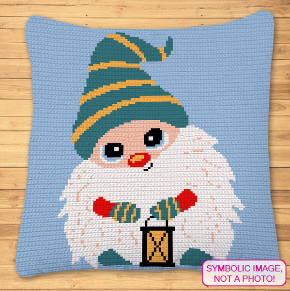 Crochet Gnome Pattern - Christmas Crochet Pillow Pattern. Click to learn more!