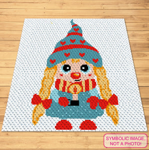 Girl Gnome Blanket Pattern - C2C Graphgan Pattern with Written Instructions. Click to learn more!