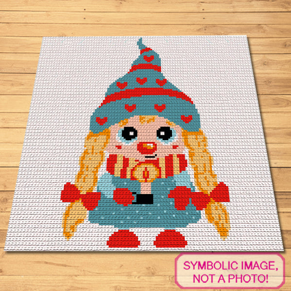Girl Gnome Crochet Pattern BUNDLE - C2C Afghan Pattern, and Tapestry crochet Blanket & Pillow Pattern. Both with Written Instructions. Click to learn more!