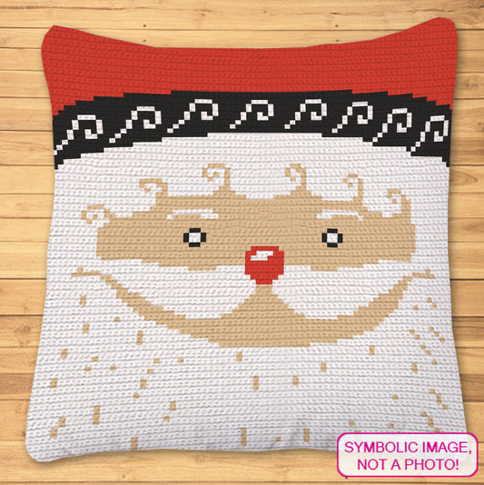 Crochet Santa Pattern - Tapestry Crochet Blanket and Christmas Crochet Pillow Pattern